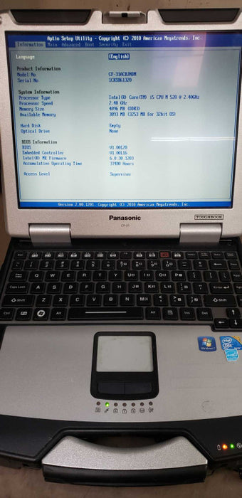 Panasonic CF-31 I5-520 @ 2.40ghz / 4gb ram / 37480 hours  #