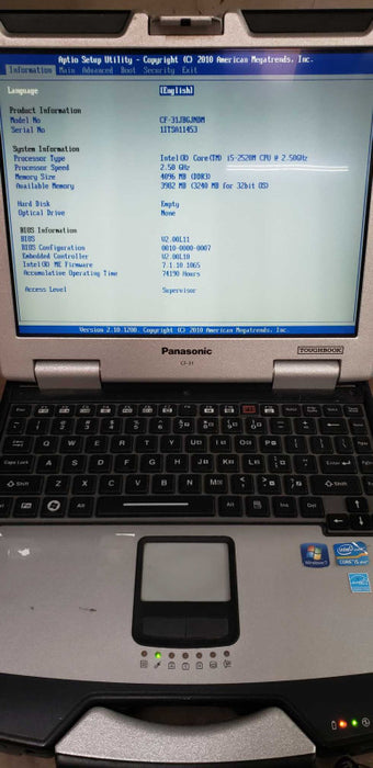 Panasonic Toughbook CF-31 i5-2520M @ 2.50ghz / 4gb ram / 74190 hours #