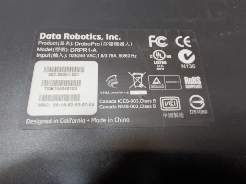 Data Robotics DroboPro DRPR1-A 8-Bay Storage with 8x 3TB HDDs _