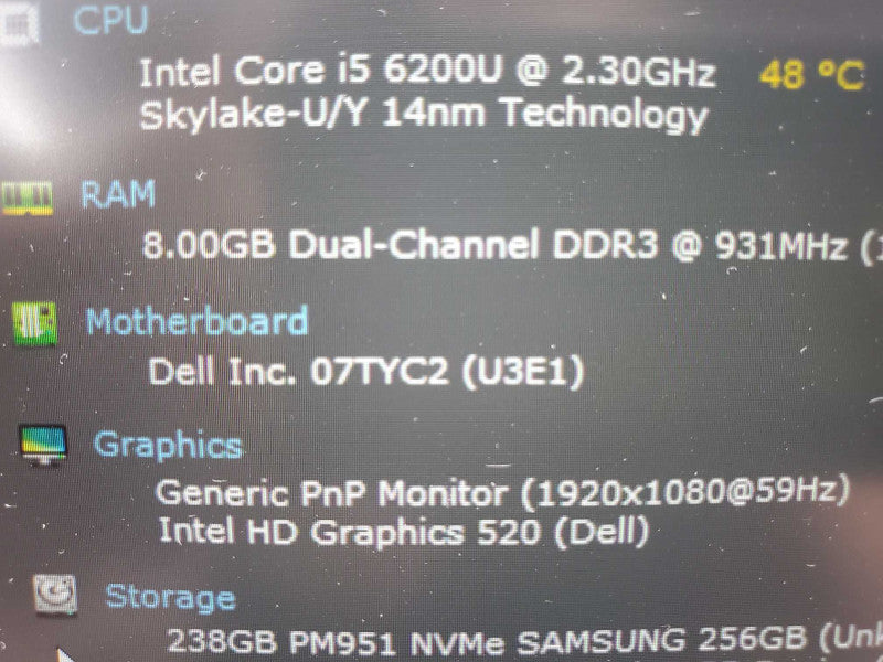 Dell XPS 13 P54G, i5-6200U 8GB DDR3 240GB M.2 SSD |