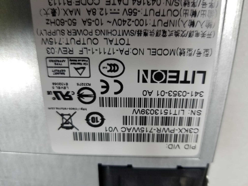 Cisco C3KX-PWR-715WAC For Use with Cisco 3560X and 3750X PSU ~