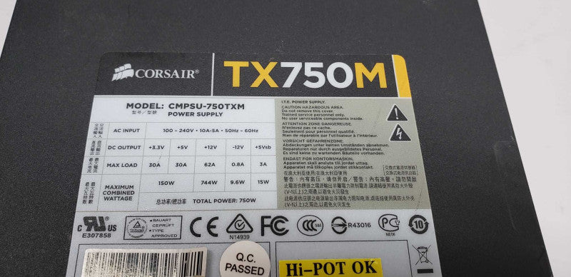 Corsair TX750M CMPSU-750TXM 750W Semi-modular Powre Supply Unit #