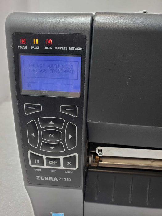 Zebra ZT230 Barcode Label Printer ZT23042-D01000FZ, Powers on, AS-IS, See _