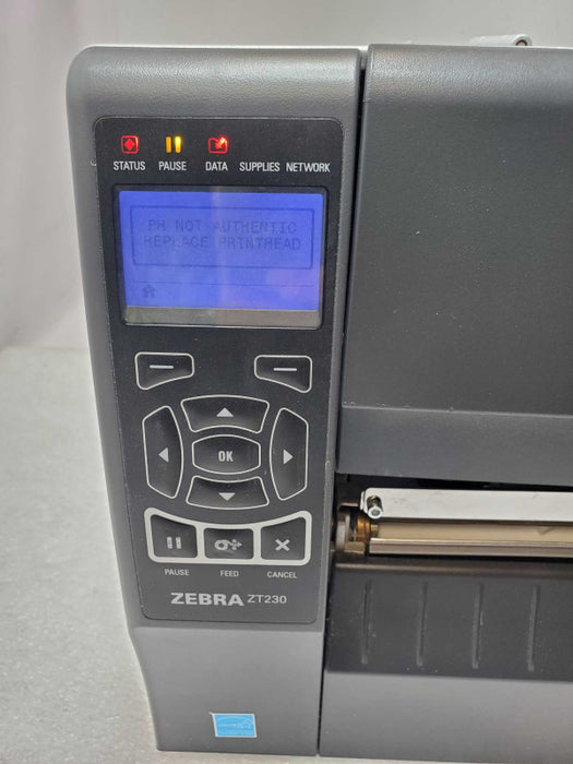 Zebra ZT230 Barcode Label Printer ZT23042-D01000FZ, Powers on, AS-IS, See _