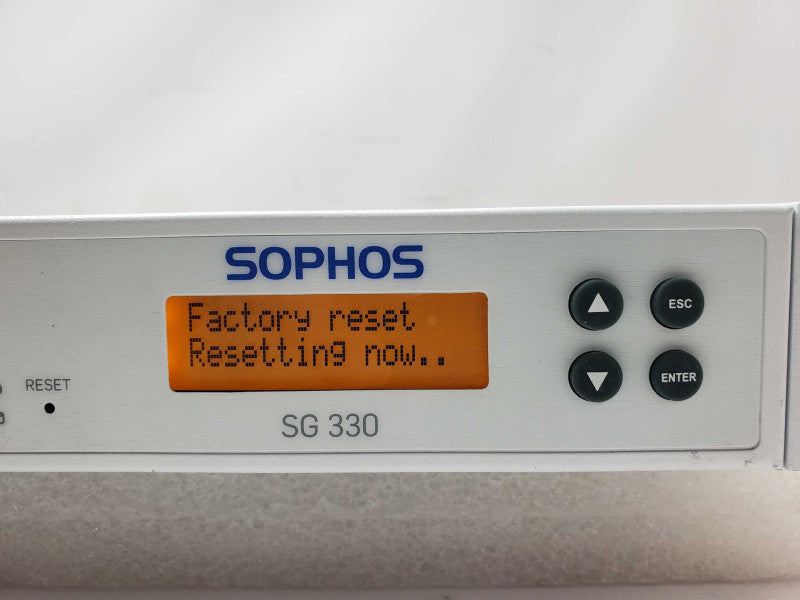 Sophos SG 330 Rev. 1 Firewall Security Appliance, Factory Reset, Read _
