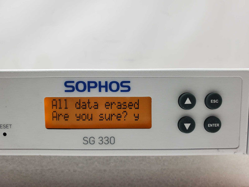 Sophos SG 330 Rev. 1 Firewall Security Appliance, Factory Reset, Read _