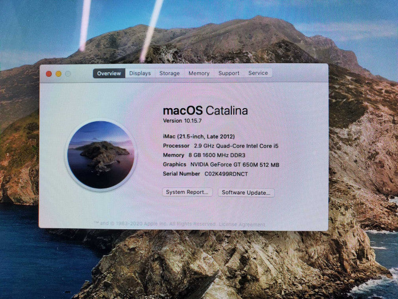 Apple iMac L2012 A1418 Core i5-3470S 2.9GHz 8GB Ram 1TB HDD, Catalina, SEE _