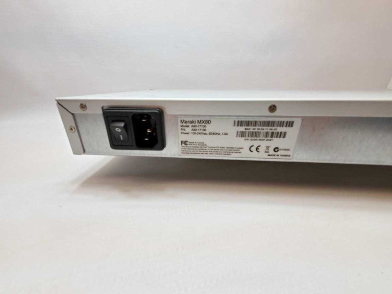 Cisco Meraki MX80 UNCLAIMED Cloud Managed Firewall  ~