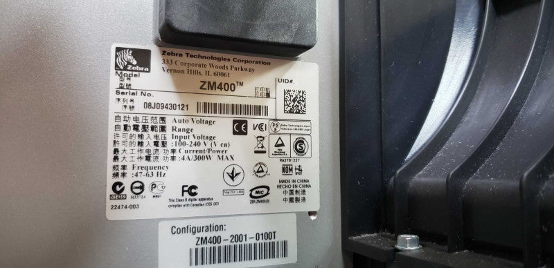 Zebra ZM400 Industrial Thermal Label Printer / TESTED POWER ON ONLY #