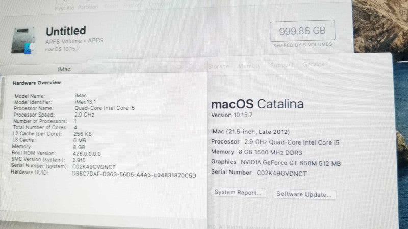 iMac 21.5\\" - L.2012 A1418, i5-3470S 2.9GHz QC/8GB, nVidia GT 650M, 1TB HDD ~