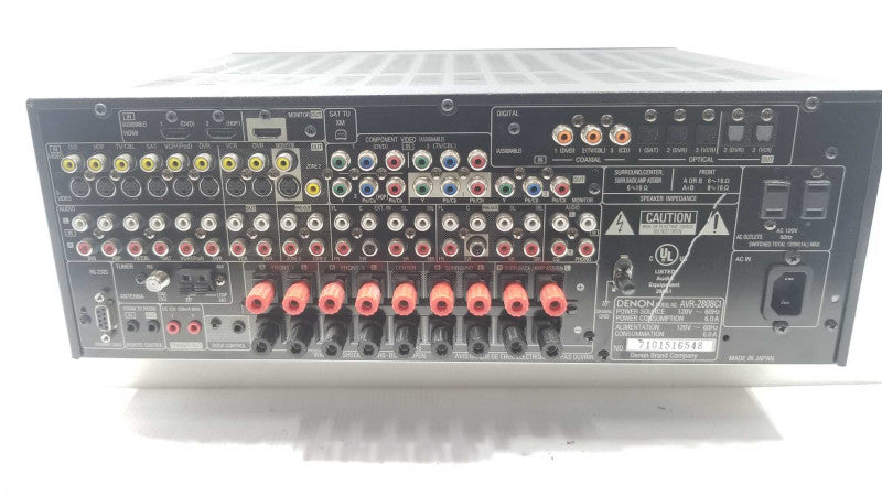 Denon AVR-2808 7.1 Channel Multizone Home Theatre 110 Watts, AS-IS ~