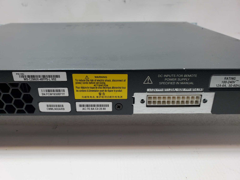 Cisco WS-C2960X-48FPS-L 48x Port PoE 740W managed switch Factory reset _