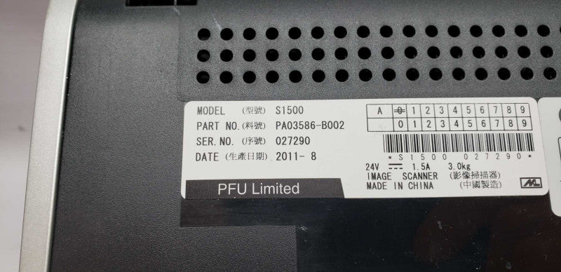 Fujitsu Scansnap PFU Limited S1500  #