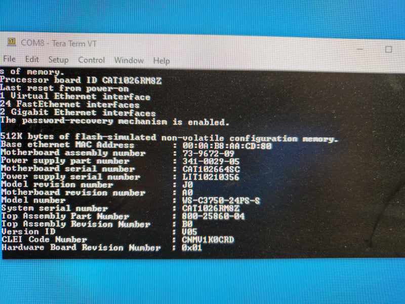 Cisco Catalyst WS-C3750-24PS-S 24 Port 2x SFP Managed Switch_Factory reset )