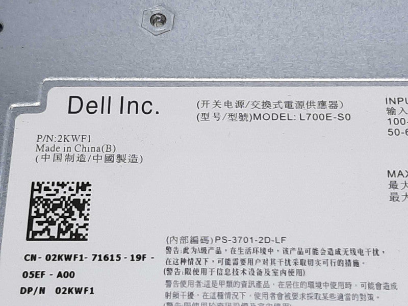 Dell L700E-S0 2KWF1 PS-3701-2D-LF Power Supply Module For PS4100 +