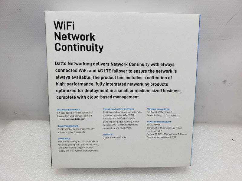 Datto AP62 universal Tri-Band 802.11ac Wave 2 Cloud-Managed WIFI Access Point _