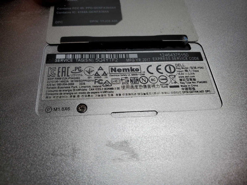 Dell XPS P54G Core i5-7200U @ 2.5 GHz 8GB Ram 250GB SSD (