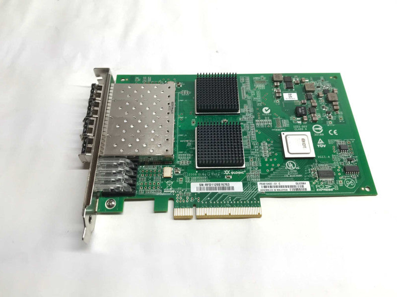 QLogic QLE2564 4 PORT 8GBs FC HBA Controller PX4810402-01 w/ 4xSFPs
