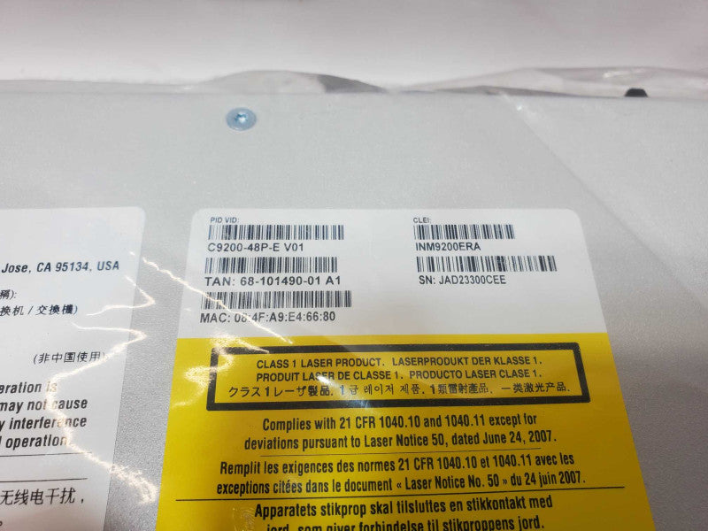 Open-Box Cisco C9200-48P-E 48xGig PoE+ Network Switch with 2x PSU, Read _
