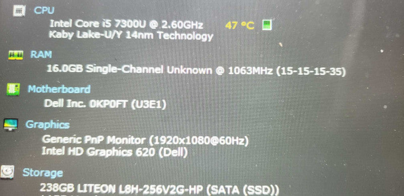 Dell Lattitude 7490 i5-7300u @ 2.60ghz / 16gb ram / 256gb SSD / 14\\" #