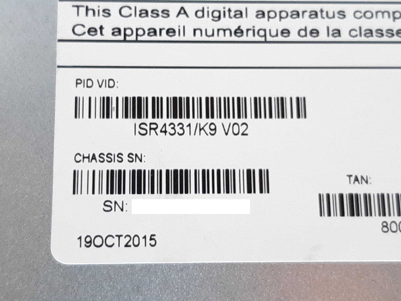 Cisco ISR4331/K9 Integrated Services Router IPBase Permanent Lic. [Like New] +