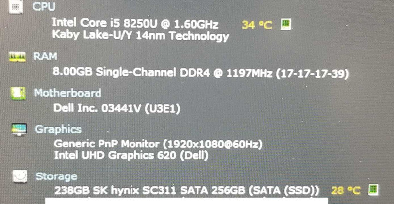 Dell Latitude 5590 15.6\\", i5-8250u 1.6GHz/8GB DDR4, 256GB SSD, Read* ~