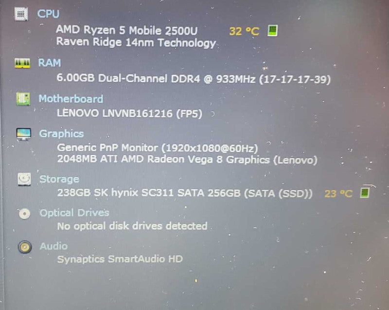 Lenovo IdeaPad V330-14ARR  14\\" Inch AMD Ryzen 5 2500U HDMI 8GB RAM 256GB SSD )