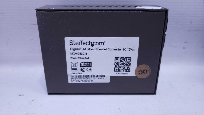 StarTech MCMGBSC15 Gigabit Fiber Ethernet Converter 1000BASE-LX to 1000BASE-T [