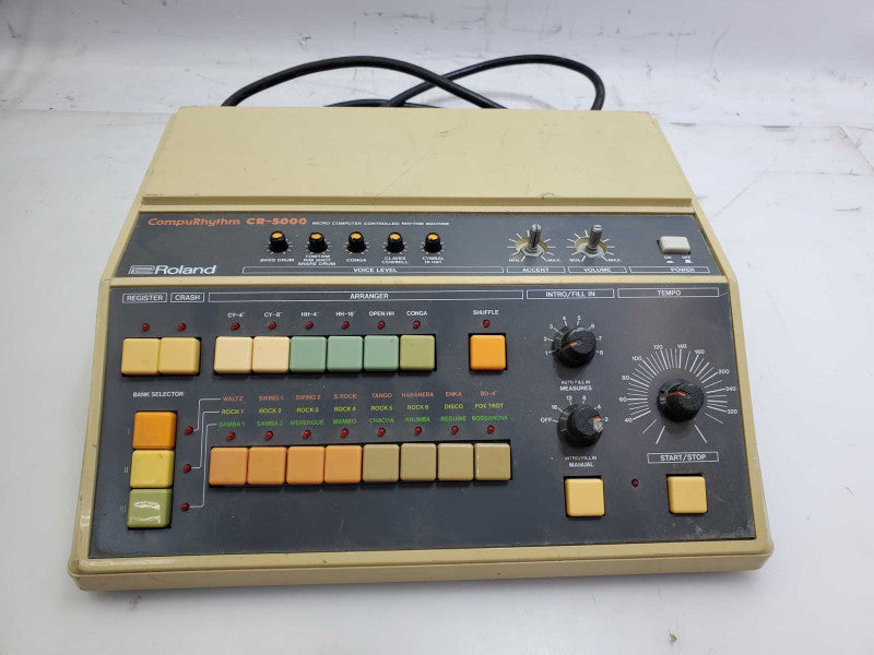 Vintage Roland CR-5000 CompuRhythm Analog Drum Machine )