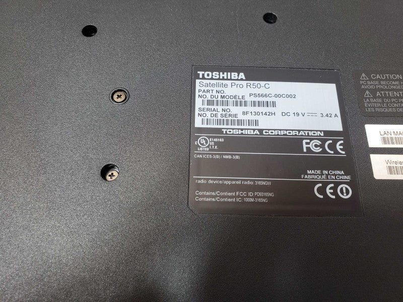 Toshiba Satellite Pro R50-C, I7-5500U 2.4GHz, 8GB RAM, 180GB SSD, GeForce 930M _