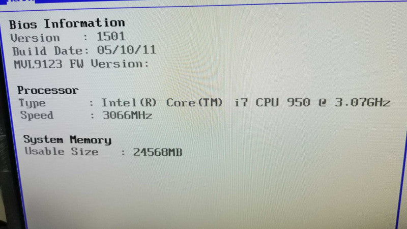 ASUS P6X58D Premium PC ATX Motherboard, i7-950 3.07GHz/24GB DDR3, NO HDDs ~
