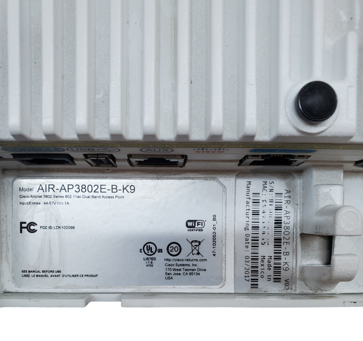 Cisco AIR-AP3802E-B-K9 Aironet 802.11ac Wireless AP