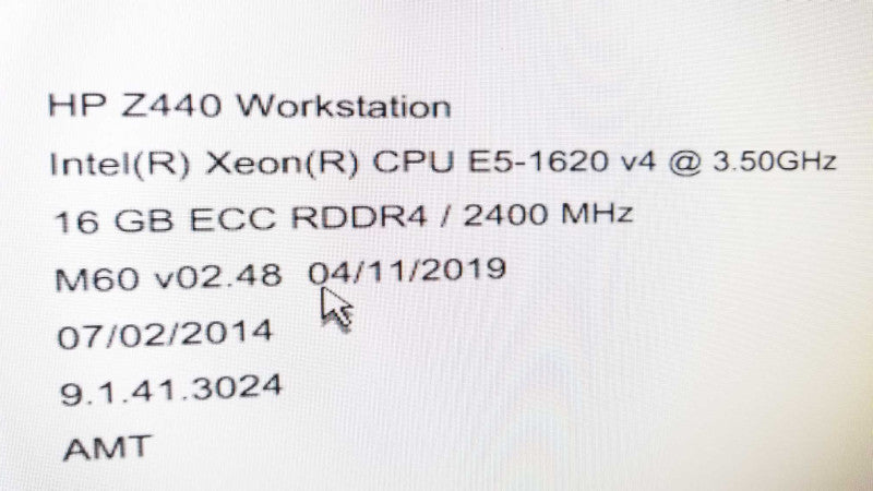 HP Z440 Workstation, Xeon E5-1620v4 3.5GHz/16GB DDR4, Quadro K420, NO HDDs ~
