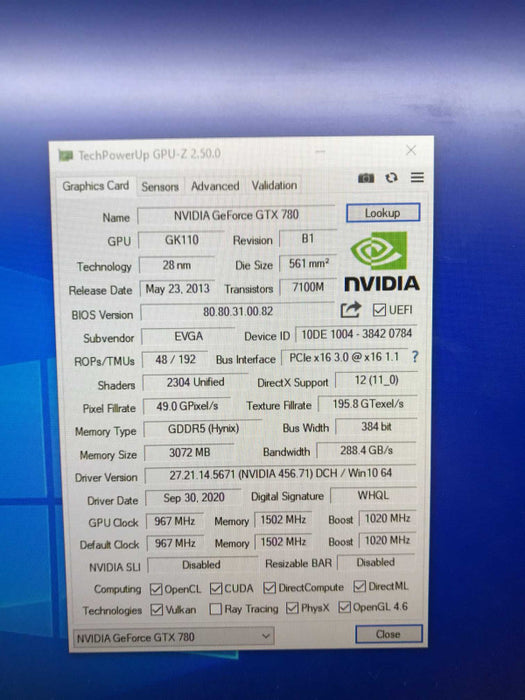GeForce GTX 780 3GB GDDR5 PCIe 3.0 Video Card [
