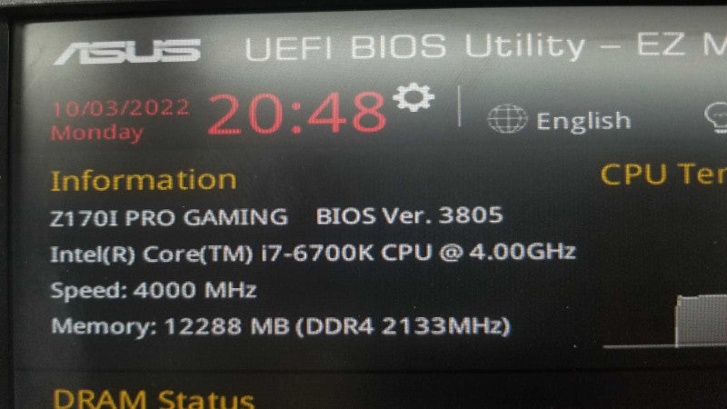 ASUS Z170I PRO GAMING LGA 1151, i7-6700k 4.0GHz/12GB DDR4. ~