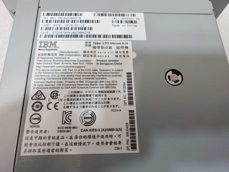 IBM Drive assembly LTO-6 FC HH 3-07026-01 39U3428 drive module for i40 i80 _