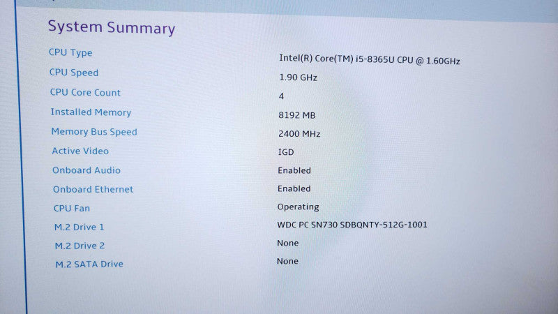 Lenovo ThinkCentre M90n-1 11AD i5-8365U@1.6GHz 8Gb DDR4 520G SSD w/ charger [