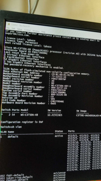 Cisco Catalyst WS-C3750X-48T-S 48-Port 1GbE L3 Managed 1U Switch, FCTY RESET ~
