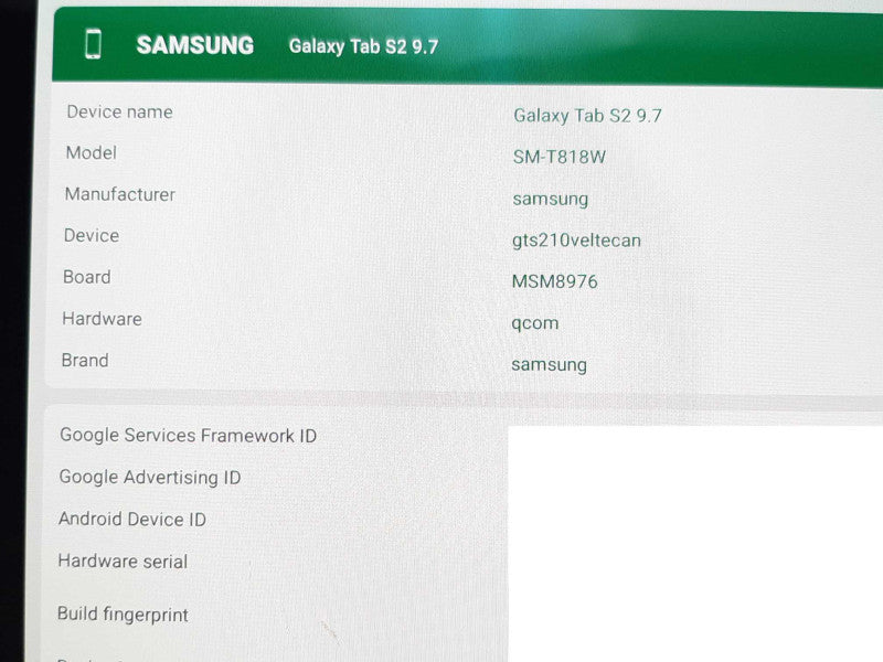 SAMSUNG GALAXY TAB S2 32GB SM-T818W WIFI 4G LTE GSM +