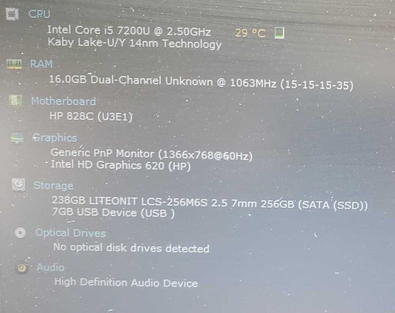HP EliteBook 840 G4 Core i5-7200U @ 2.5 GHz 16GB DDR4 250GB SSD (