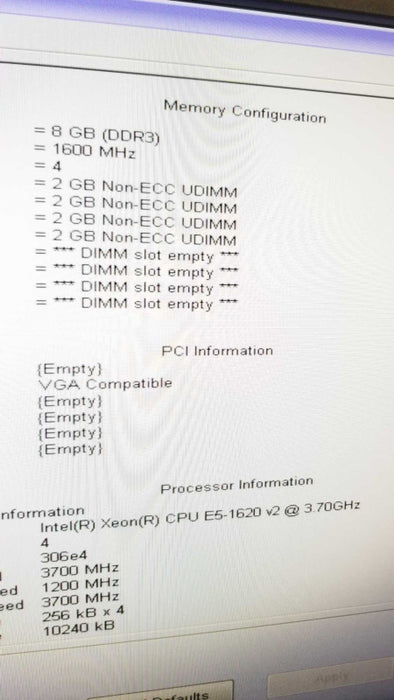 Dell Precision T3610 Xeon E5-1620v2 3.7GHz/8GB, Quadro K2000, No HDDs ~