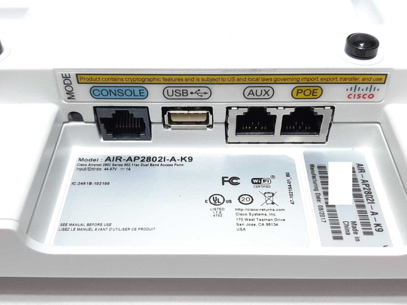 Cisco AIR-AP2802I-A-K9 Aironet Wireless 2802I AP 802.11ac +