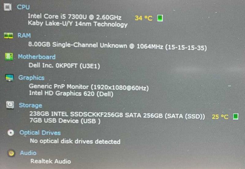 Dell Latitude 7490 Core i5-7300U @ 2.6 GHz 8GB Ram 250GB SSD *READ* (