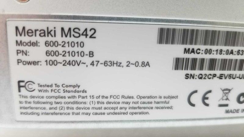 Cisco Meraki MS42 Cloud Managed 48 Port GigE Switch *Unclaimed* ~
