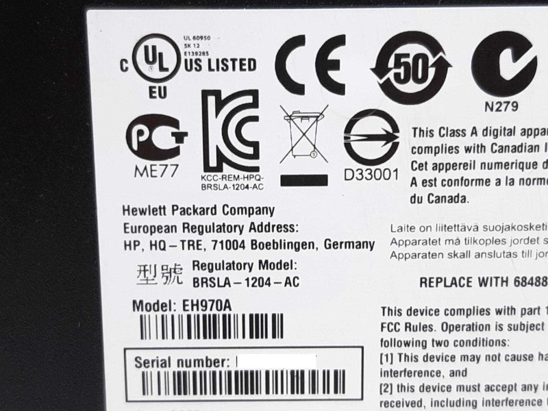 HP LTO-6 Ultrium 6250 External Tape Drive EH970A -BRSLA-1204-AC Read +