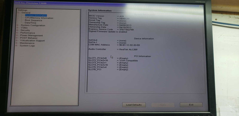 Dell precision T3600 Xeon E5-1603 @ 2.80ghz / quadro FX 580 / 12gb ram #