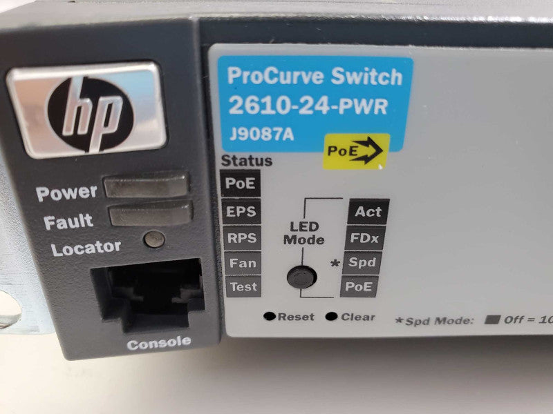 HP ProCurve 2610-24-PWR 24 Port Network Switch J9087A With Ears )