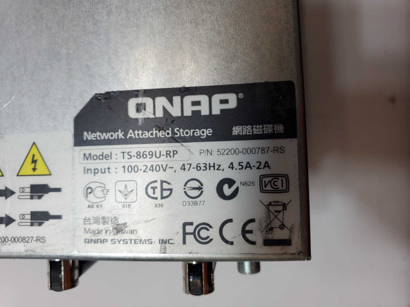 QNAP TS-869U-RP 8-Bay Network attached storage, 4x 2TB HDDs, factory reset _