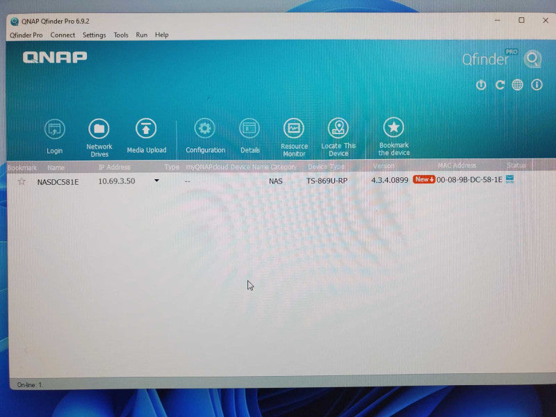 QNAP TS-869U-RP 8-Bay Network attached storage, 4x 2TB HDDs, factory reset _