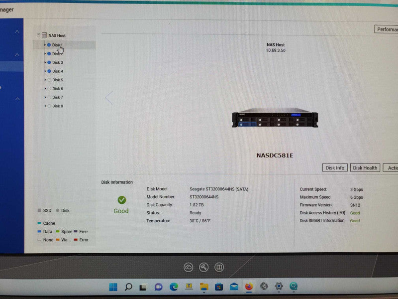 QNAP TS-869U-RP 8-Bay Network attached storage, 4x 2TB HDDs, factory reset _